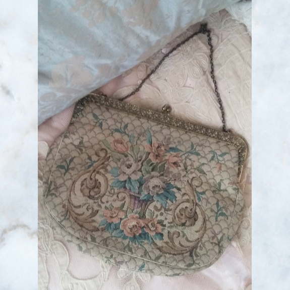 Antique tapestry bag