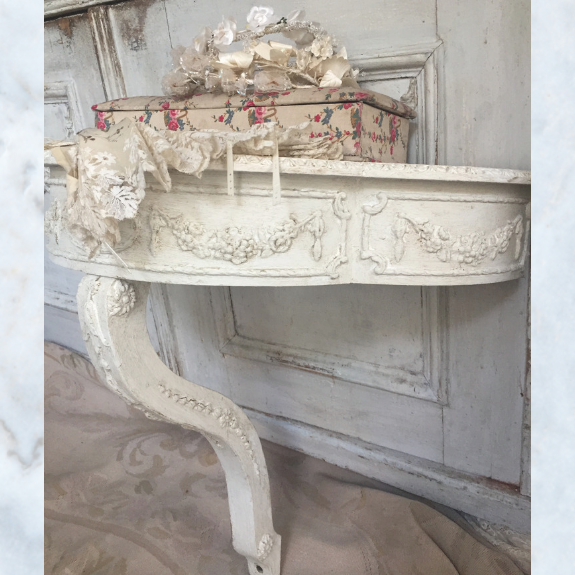 Vintage French white console table