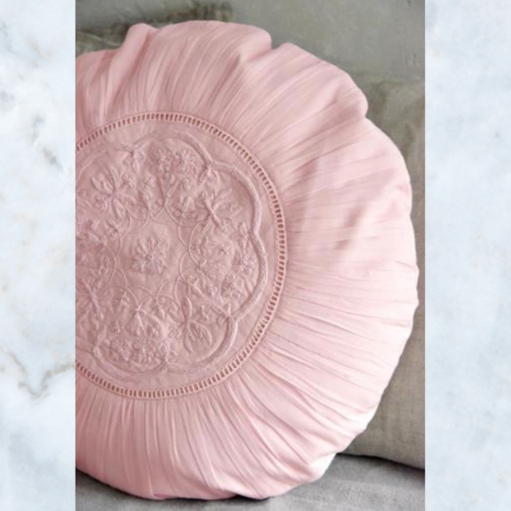 JDL embroidered heavenly pink cushion