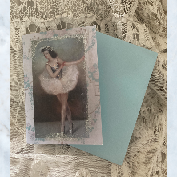 Swan lake ballerina christmas cards