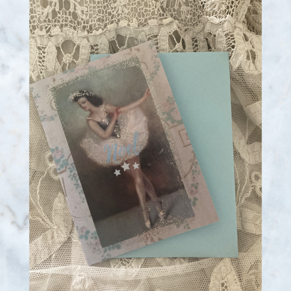 Swan lake ballerina christmas card