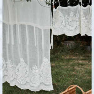 Femme Facon gypsy embroidered long linen curtain panel