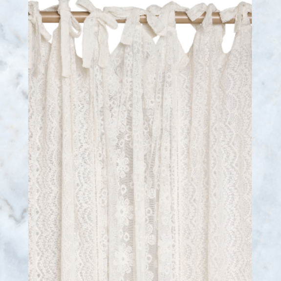 Femme Facon Cora Tulle embellished cafe curtain pelmet